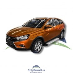 Порог-площадка "Silver" F180AL + комплект крепежа, RIVAL, Lada Vesta SW Cross 2017-