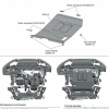 Защита картера + КПП (сталь 1,8 мм) + комплект крепежа для Chevrolet Nexia 2020- (V - 1.5), Chevrolet Aveo 2008-2012 , Автоброня.111.01023.1